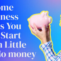 blog title cover woman holding a pink piggy bank